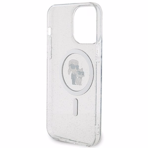Karl Lagerfeld KLHMP14XHGKCNOT Karl & Choupette Glitter ümbris seadmele iPhone 14 Pro Max 6.7", MagSafe'iga, läbipaistev