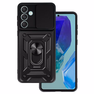 Slide Camera Armor Ümbris jaoks Samsung Galaxy M55 5G Must