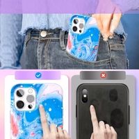 Kingxbar Watercolor seeria värviline ümbris iPhone 12 Pro Max sini-roosa värviga