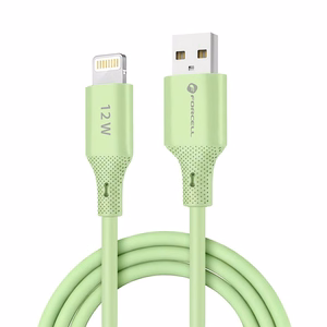 Kaabel USB A to Lightning Forcell F-Energy 2,4A 12W Silikoon 1 m C343 roheline