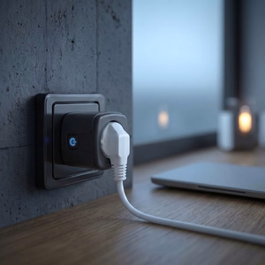 GreenBlue Remote-Controlled WiFi Outlet, Android/iOS/Alexa/Google Home, Timer, Wattmeter, Max 16A/3840W, GB735 B