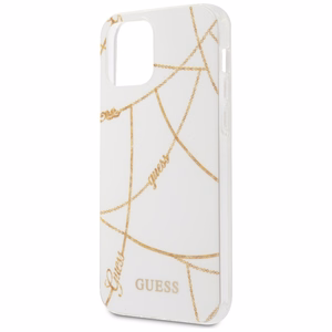Guess GUHCP12SPCUCHWH iPhone 12 mini 5.4" белый/белый жёсткий чехол Gold Chain Collection