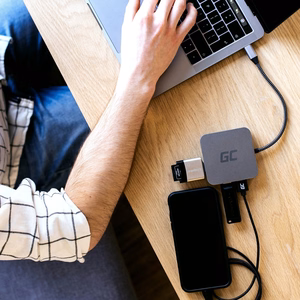 Green Cell AK61 sülearvuti dokk USB 3.2 Gen 1 Type-C hõbedane