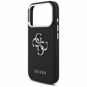 Guess Grained Big 4G Classic Logo ümbris jaoks iPhone 17 Pro - must