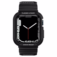 Spigen Rugged Armor Pro ümbris koos rihmaga Apple Watch 4 / 5 / 6 / 7 / 8 / SE (44/45 mm) - must