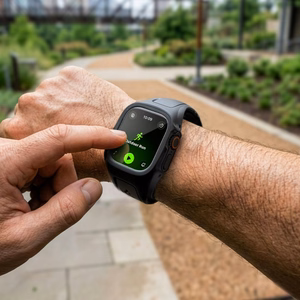 Spigen Liquid Air Pro rihmaga ümbris ja 9H karastatud klaas Apple Watch Ultra 49 mm jaoks, mustad