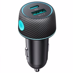 Autolaadija Joyroom „JR-CCN01" must 60W (PD20W / USB-C) LED-valgusega