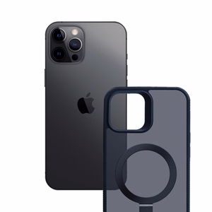 3mk Smoke Ümbris Mag&Stand jaoks Apple iPhone 12 pro max - must