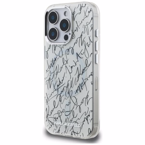 Karl Lagerfeld IML Karl Script Pattern MagSafe Ümbris jaoks iPhone 16 Pro Max - Valge