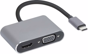 USB Type-C хаб 4-в-1 USB 3.0 + PD 100W + HDMI 4k30Hz + VGA FullHD