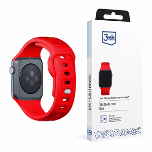 3mk silikoonrihm Apple Watchile, 38/40/41/42 mm, punane, väike suurus