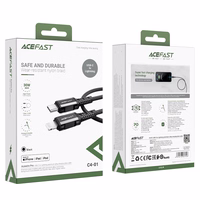 Acefast C4-01 Lightning - USB-C PD kaabel 30W 3A 480Mb/s 1.8m - must