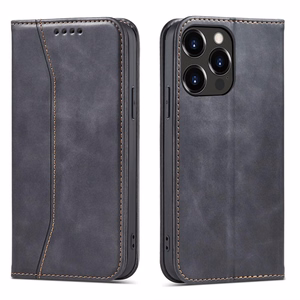 Magnet Fancy Case чехол для iPhone 13 Pro Max кошелёк-чехол с держателем для карт чёрный