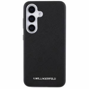 Karl Lagerfeld Saffiano Full Wrapped Elongated Metal Logo MagSafe Ümbris jaoks Samsung Galaxy S25+ - must