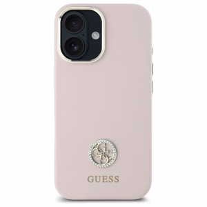 Guess Silicone Logo Strass 4G ümbris jaoks iPhone 16 - light roosa