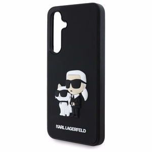 Karl Lagerfeld 3D Rubber Karl&Choupette Ümbris jaoks Samsung Galaxy S24 FE - must
