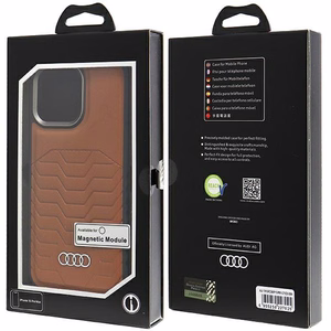 Audi чехол из синтетической кожи с MagSafe для iPhone 15 Pro Max - коричневый