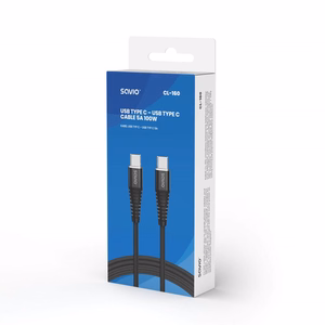 Savio CL-160 USB kaabel 2 m USB 2.0 USB C - USB C Must