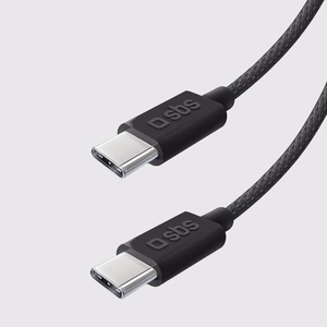 SBS TECABLETISSUETCK USB-C - USB-C 1.5m 60W braided kaabel - must