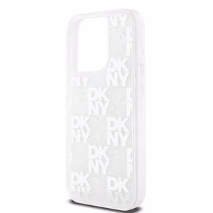 DKNY Liquid Glitter Multilogo ümbris jaoks iPhone 15 Pro - valge