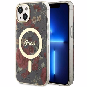 Guess Flower MagSafe ümbris jaoks iPhone 14 - roheline
