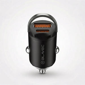 Blavec Autolaadija BS-02B-C Aero - USB + Type C - QC 3.0 18W PD 30W koos Type C to Type C cable (CCBS02BCA-UCB) must