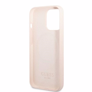 Guess GUHMP13XSPLP iPhone 13 Pro Max 6.7" roosa/roosa hard ümbris Silicone Logo Plate MagSafe