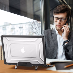 Tech-Protect SmartShell Pro ümbris jaoks MacBook Air 13" 2023-2025 M2 / M3 / M4 - läbipaistev and must