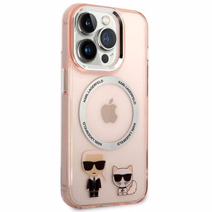 Karl Lagerfeld KLHMP14LHKCP iPhone 14 Pro 6.1" hardcase roosa/roosa Karl & Choupette Aluminum Magsafe