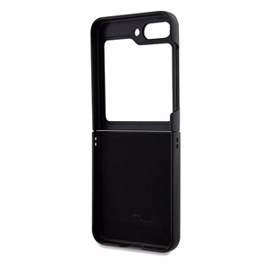 BMW Leather Hot Stamp ümbris jaoks Samsung Galaxy Z Flip 5 - must
