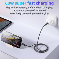 Yesido Kaabel CA160 braided - Type C to Type C - PD 60W 1,2 metres must