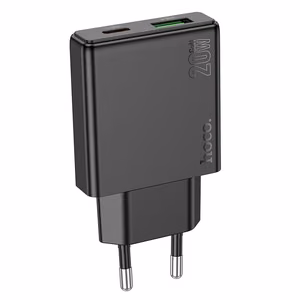 Phone Laadija Hoco Slim USB A + USB C QC3.0 PD 3A 20W N38 must