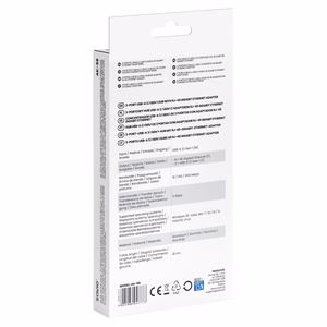 Savio AK-57 USB-A 3x USB-A jaotur koos RJ-45 Gigabit Ethernet adapteriga, USB 3.2 Gen 1, must/hall