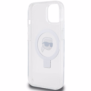 Karl Lagerfeld KLHMP15SHMRSKHH iPhone 15 6.1" valge/valge hardcase Ring Stand Karl Head MagSafe
