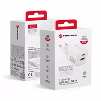 Phone laadija Forcell F-Energy Mini GaN III USB C + USB A QC4.0 PD 30W VT-35 valge 0INT
