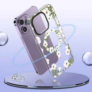 Tech-Protect MagMood MagSafe чехол для iPhone 15 Pro Max - ромашки с листьями