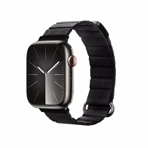 Crong Eclipse magnetiline kunstnahast rihm Apple Watch 44 / 45 / 46 / 49 mm kellale, must