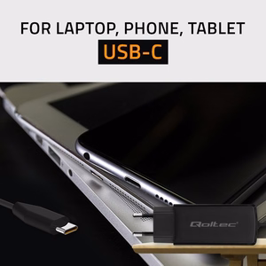 Qoltec 52419 65W GaN ülikiiret laadimist toetav laadija | 5-20V | 3-3.25A | USB-C 3.1