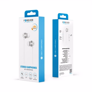Forever wired earphones EP-02 USB-C valge