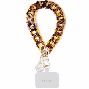 Guess cord GUOUCBMC4MT brown-kuldne HDSP PU Saffiano Chain Strap 4G Charm
