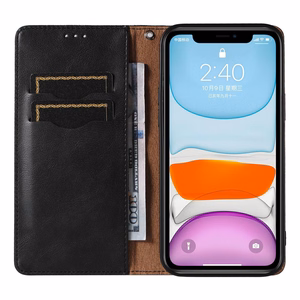 Magnet Strap Case для iPhone 12 кошелёк + мини-подвеска ремешок чёрный