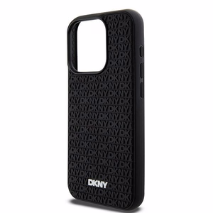 DKNY 3D Rubber Repeat Pattern ümbris jaoks iPhone 15 Pro Max - must