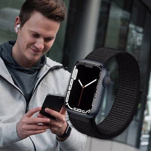 Crong Nylon Reflex Sport rihm Apple Watch 44 / 45 / 46 / 49 mm kellale, must