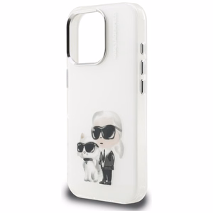 Karl Lagerfeld IML Aquarelle Karl & Choupette & Logo iPhone 16 Pro Ümbris - valge