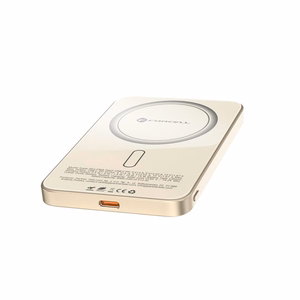 Powerbank compatible with MagSafe Forcell F-Energy SuperSlim F5K8 QC4.0 PD3.0 15W 5000 mAh titanium desert