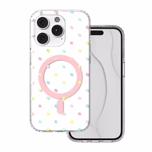 Bubble Dots Mag ümbris iPhone 14 Pro 6,1" jaoks, valge
