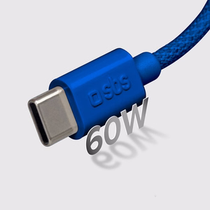 SBS TECABLETISSUETCCB USB-C - USB-C 1.5m 60W braided kaabel - sinine