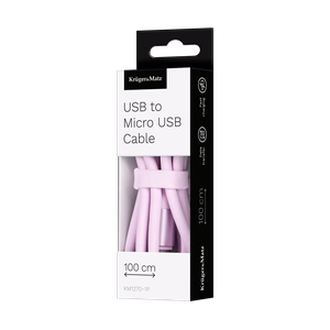 Kruger&Matz Basic USB–microUSB silikoonkaabel, 1 m, roosa