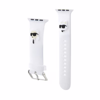 Karl Lagerfeld 3D Rubber Karl&Choupette Heads rihm for Apple Watch 42/44/45/49mm - valge