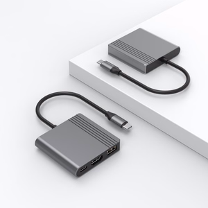 Gembird A-CM-COMBO3-05 USB Type-C 3-in-1 mitmepordine adapter (USB port + HDMI + USB-C video), kosmosehall